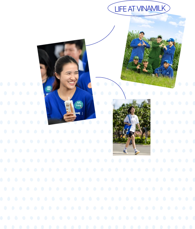 <h2>Để tâm, cùng nhau làm nên lịch sử</h2><p>Cùng nhau, nhiều thế hệ người Vinamilk đã làm nên một Vinamilk táo bạo, quyết tâm, cầu tiến không ngừng. Chúng tôi mong cùng bạn sánh vai, tiếp bước hành trình lịch sử gần nửa thế kỷ. Chỉ cần bạn và Vinamilk có chung quyết tâm, chung chí hướng, chúng ta sẽ làm nên những điều không tưởng.</p>