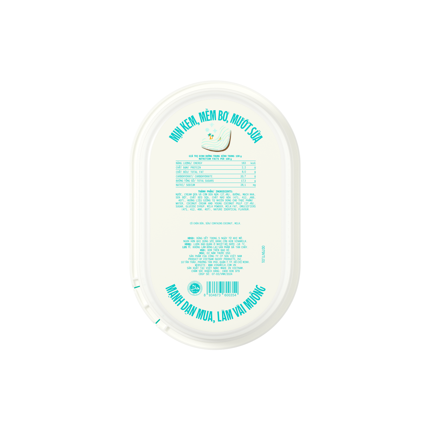 Kem hộp Vinamilk Dừa 870ml