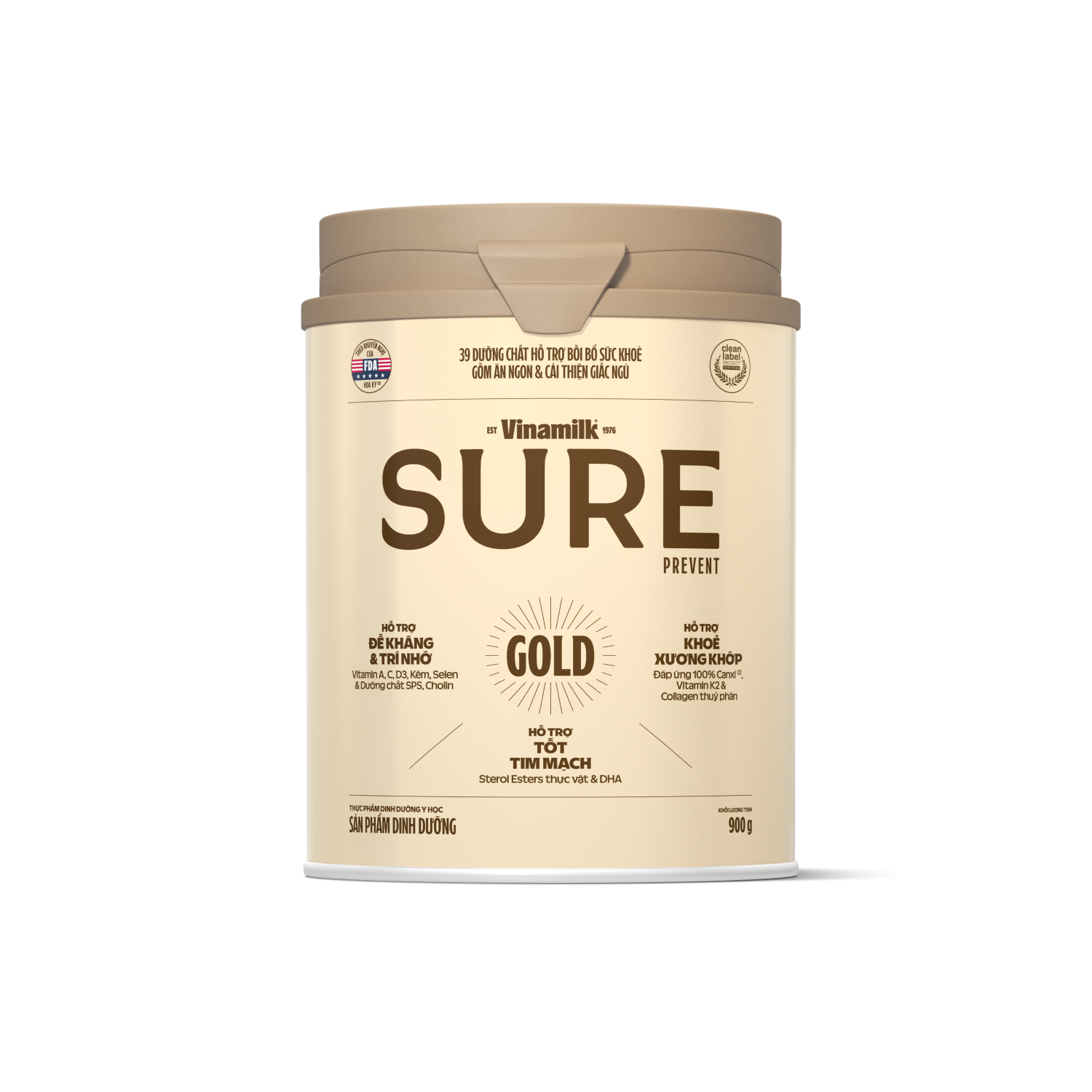 Sữa bột cho người lớn tuổi Sure Gold 900g