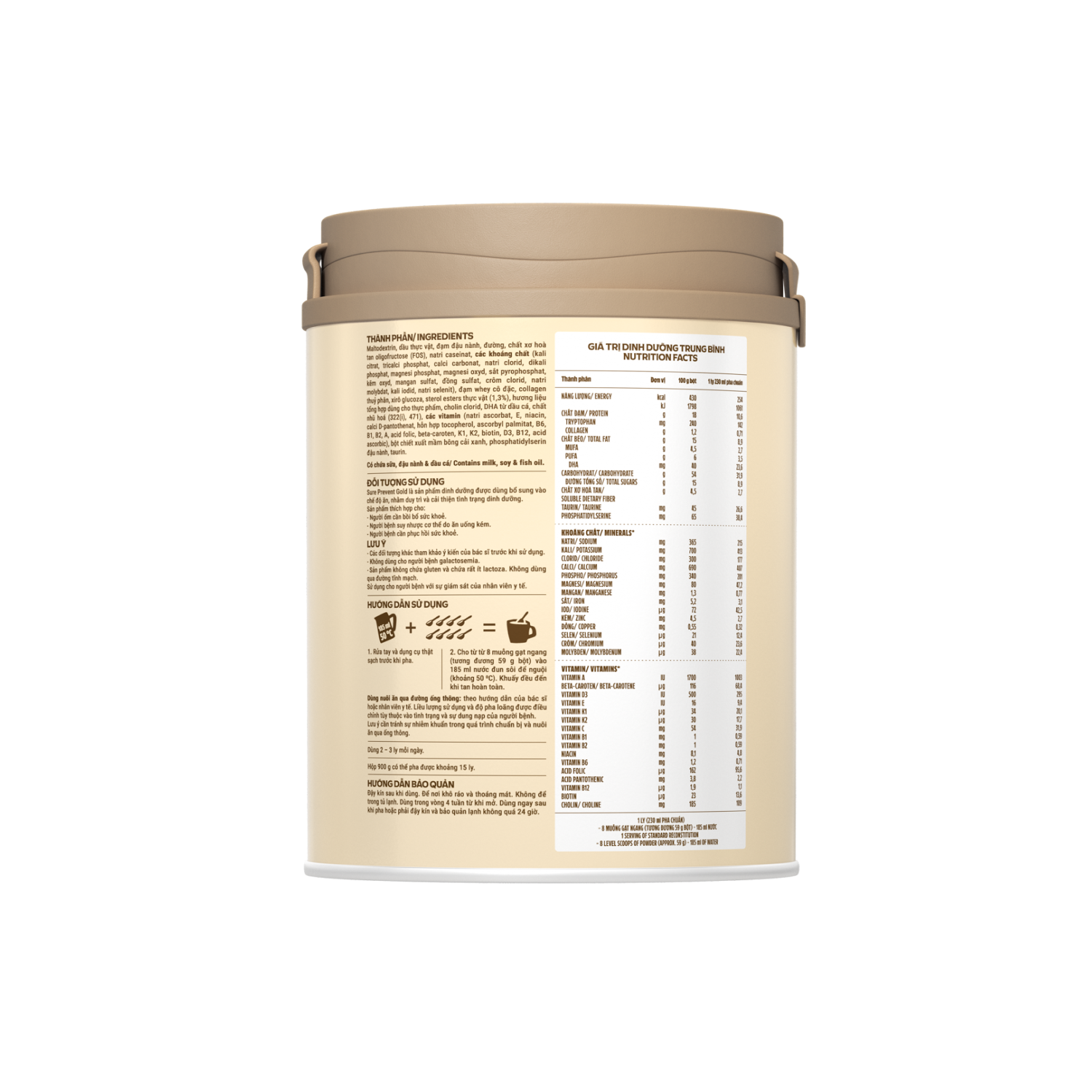 Sữa bột cho người lớn tuổi Sure Gold 900g