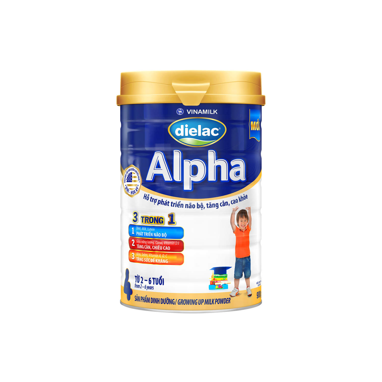 Sữa bột trẻ em Dielac Alpha 4 (2-6 tuổi) 900g Lẻ 1 lon