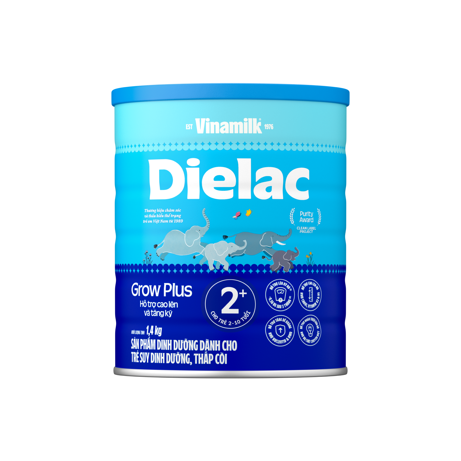 Sữa bột trẻ em Dielac Grow Plus 2+ (2-10 tuổi) 1,4kg Lẻ 1 lon