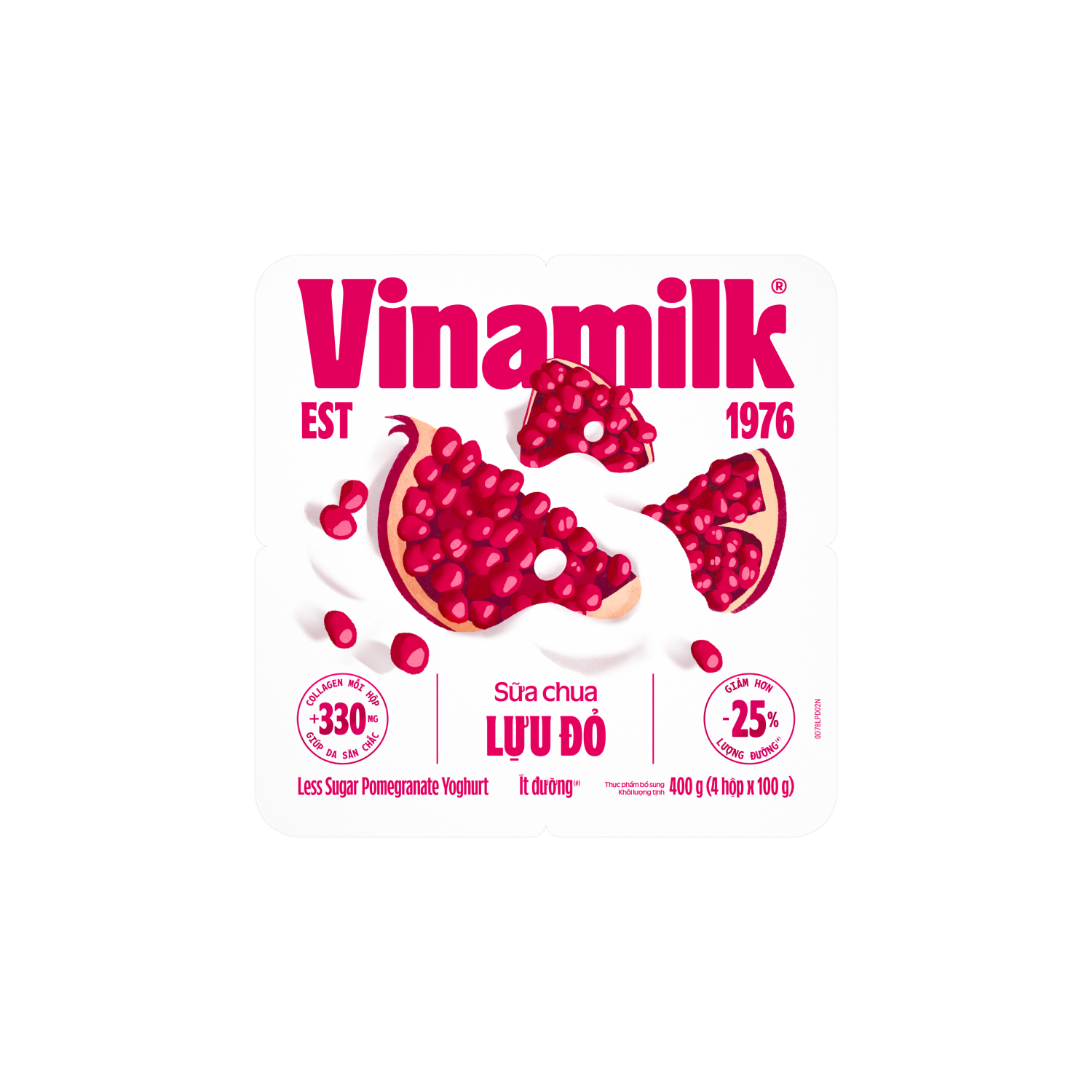 Sữa chua ăn Vinamilk Lựu Đỏ ít đường + Collagen 100g