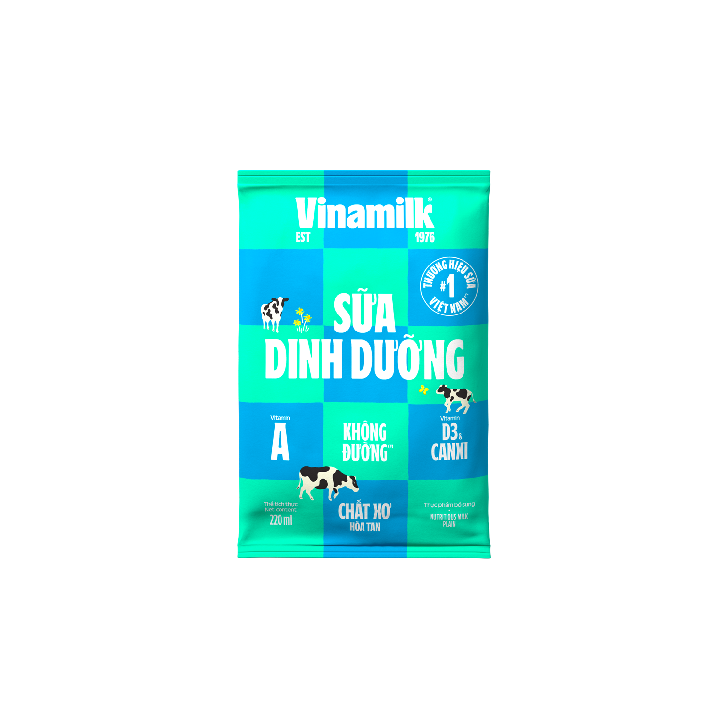 Sữa dinh dưỡng Vinamilk Không đường 220ml Thùng 48 bịch