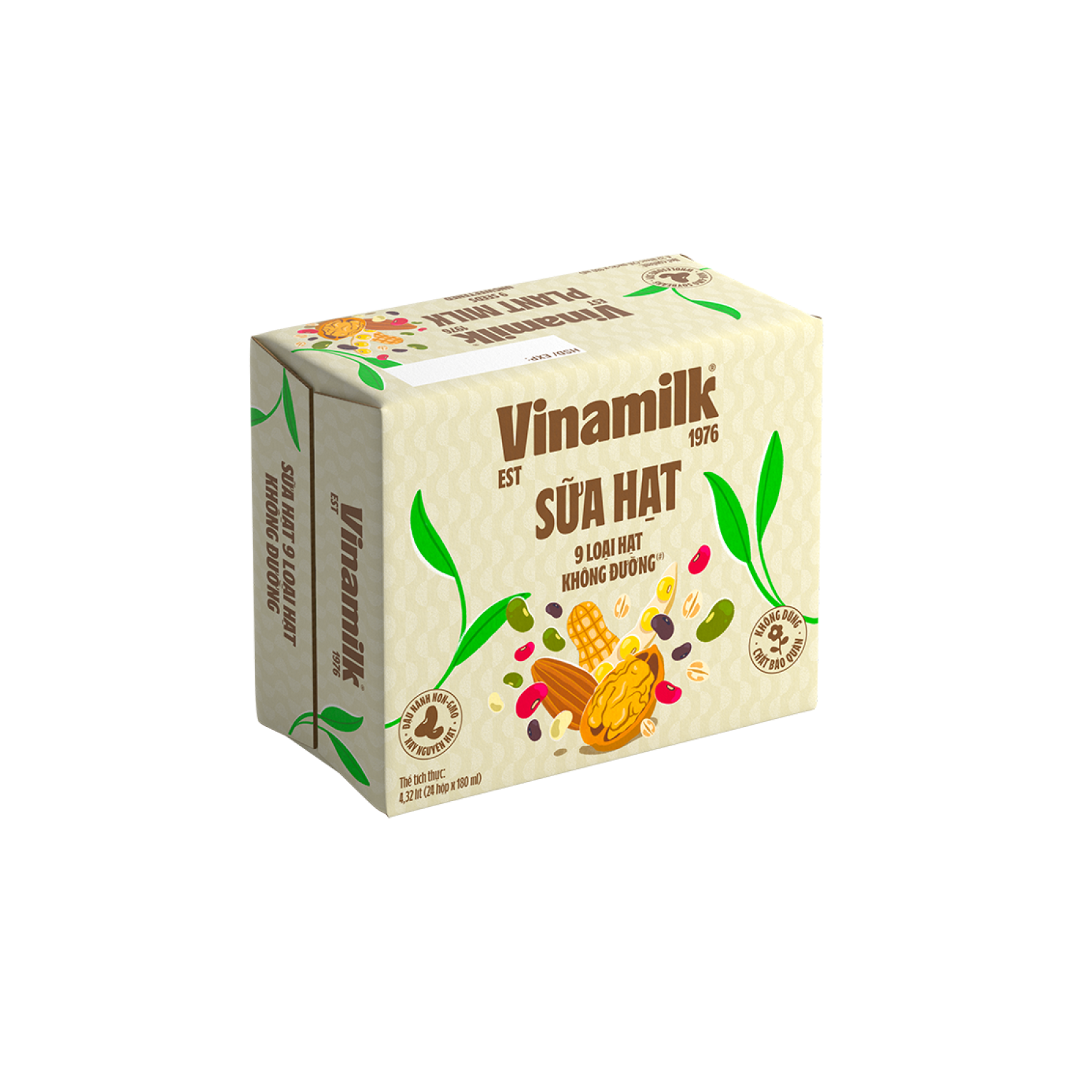 Sữa hạt Vinamilk 9 loại hạt không đường 180ml