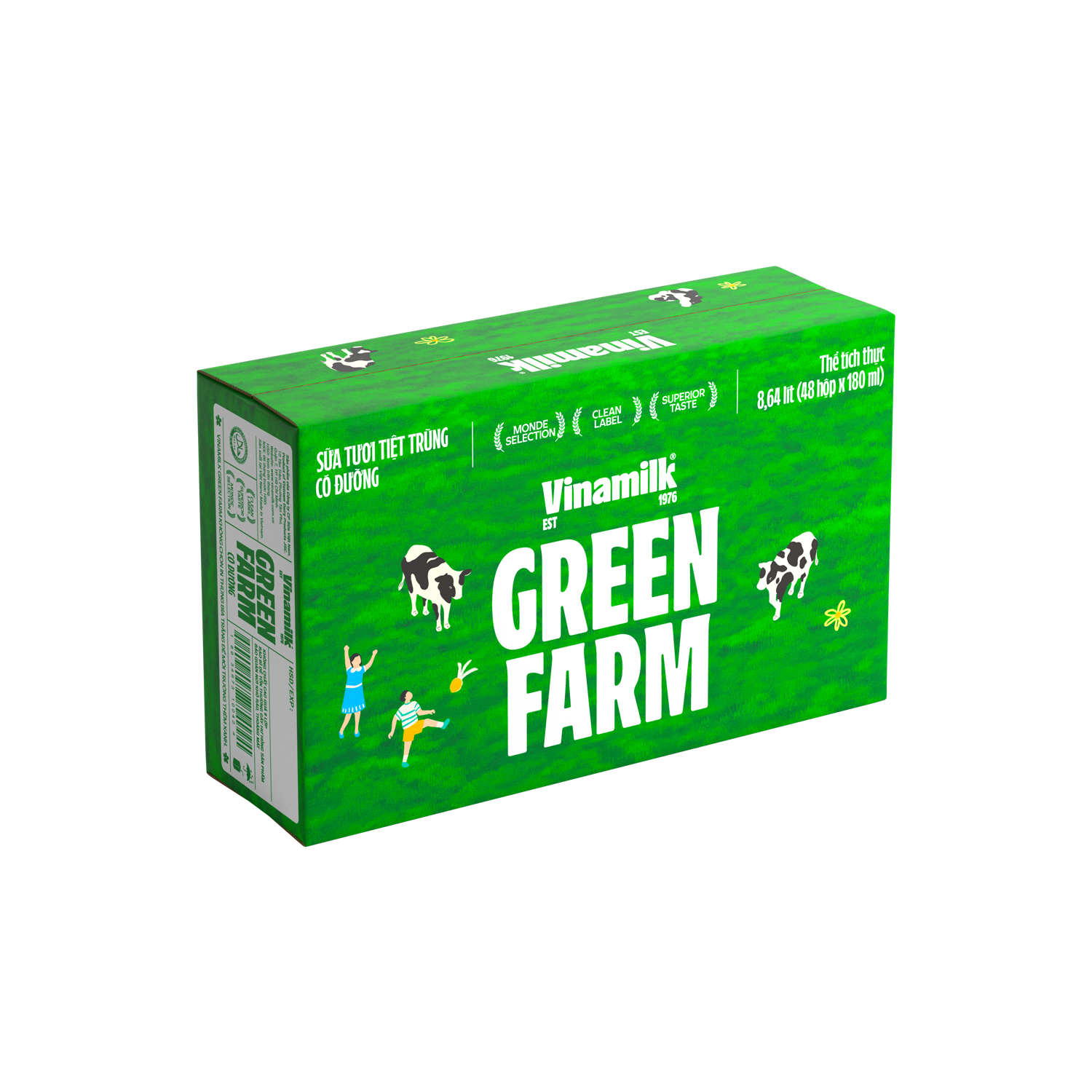 Sữa tươi tiệt trùng Green Farm Có đường 180ml