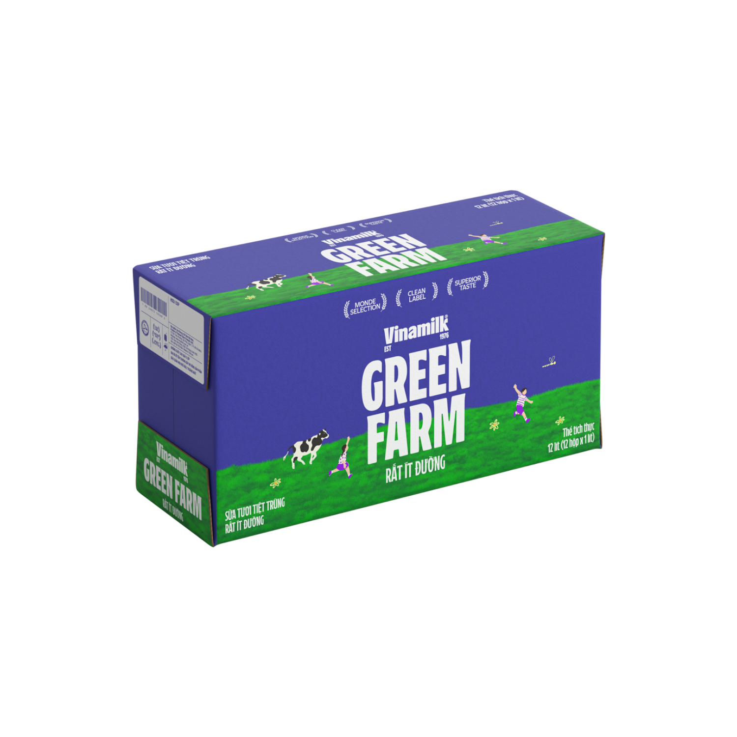 Sữa tươi tiệt trùng Green Farm Rất ít đường 1L