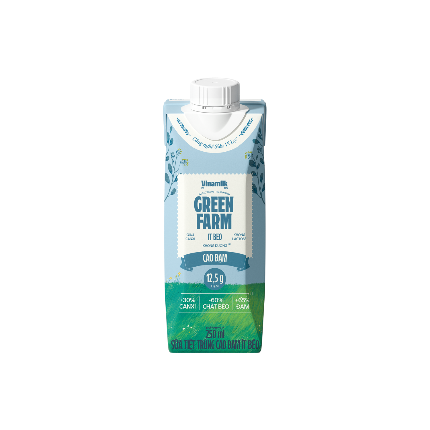 Sữa tươi tiệt trùng Green Farm Cao đạm ít béo 250ml